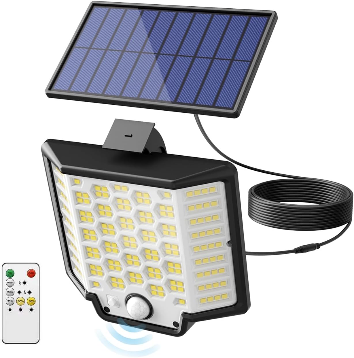 Прожектор LED настінний YT-66 сенсорний вуличний із сонячною панеллю та пультом ∙ Вуличний сонячний LED-світильник YT-66 з датчиком руху