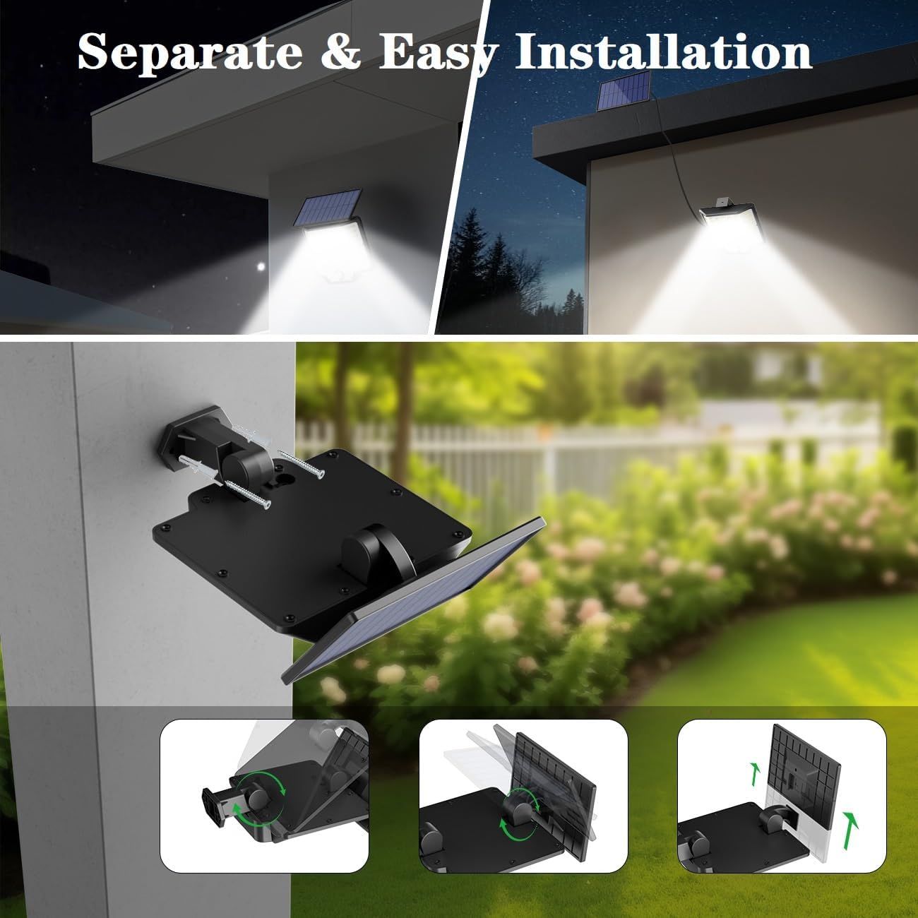 Прожектор LED настінний YT-66 сенсорний вуличний із сонячною панеллю та пультом ∙ Вуличний сонячний LED-світильник YT-66 з датчиком руху - мініатюра 2