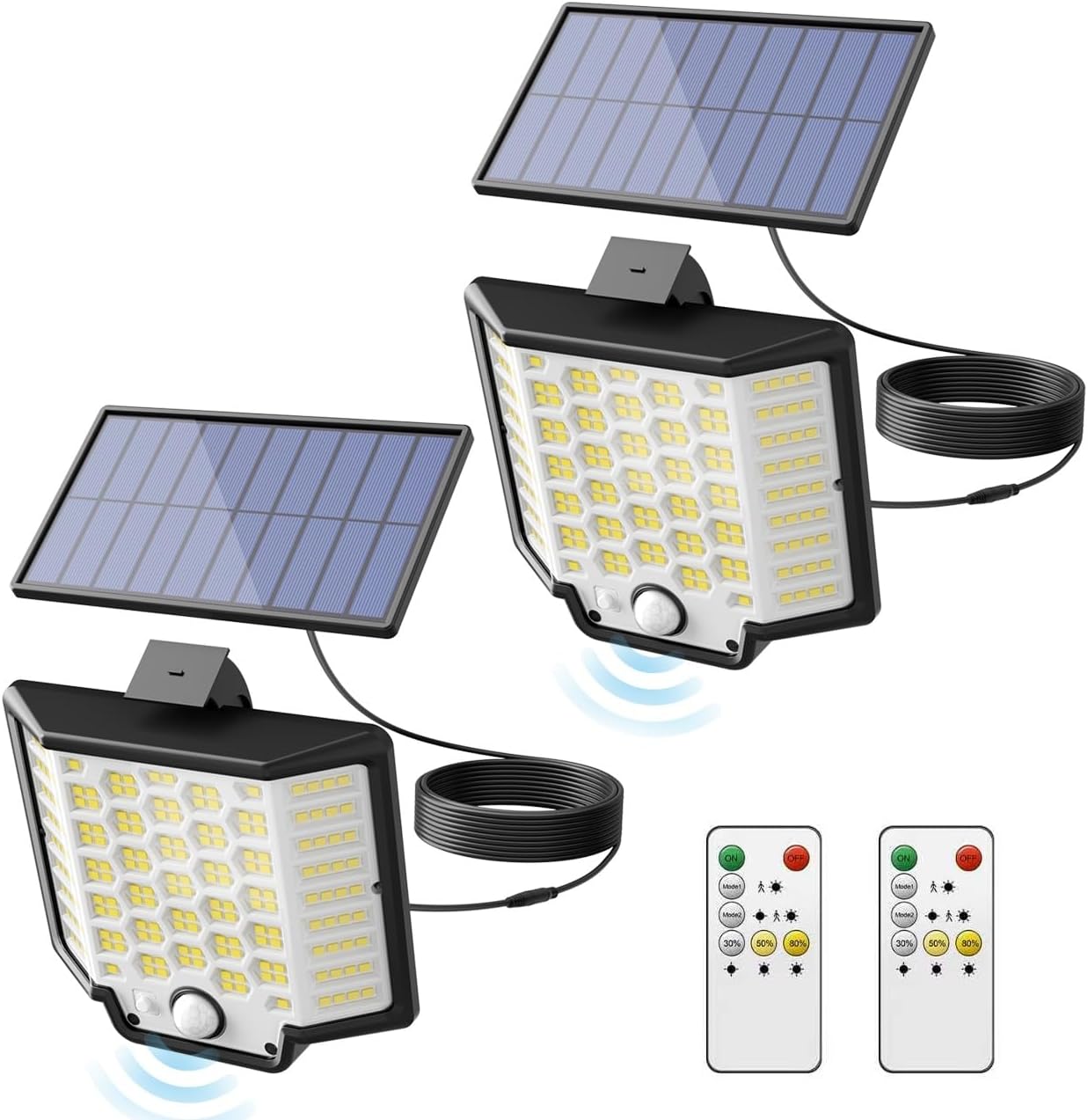 Прожектор LED настінний YT-66 сенсорний вуличний із сонячною панеллю та пультом ∙ Вуличний сонячний LED-світильник YT-66 з датчиком руху - мініатюра 3