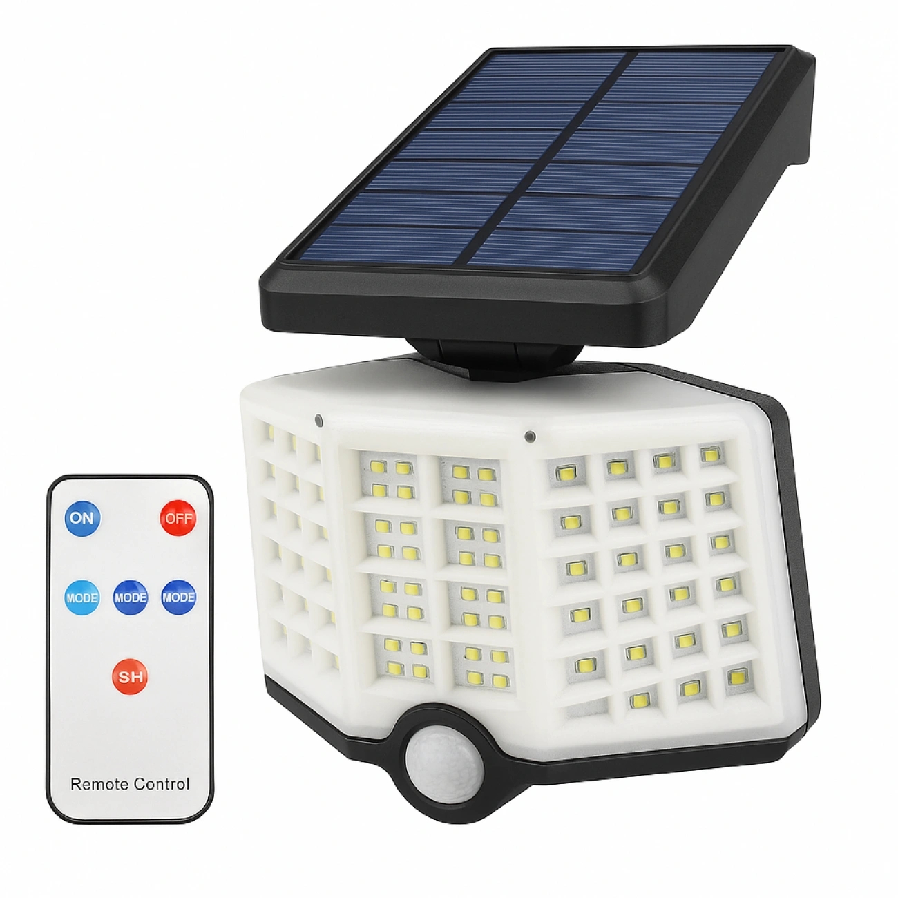 Прожектор LED настінний YT-66 сенсорний вуличний із сонячною панеллю та пультом ∙ Вуличний сонячний LED-світильник YT-66 з датчиком руху - мініатюра 9