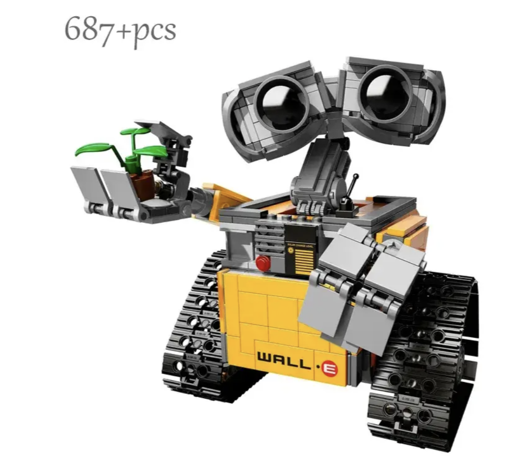 Конструктор робот Валлі WALL-E 687 деталей з рухомими руками та колесами ∙ 3D конструктор Будівельні Блоки Робот Валлі 687 деталей - мініатюра 3