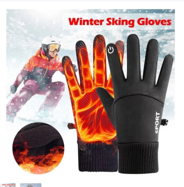 Зимові теплі водонепроникні рукавички для їзди на велосипеді, бігу, мотоцикла та лижного спорту ∙ Сенсорні рукавички для смартфона - мініатюра 5