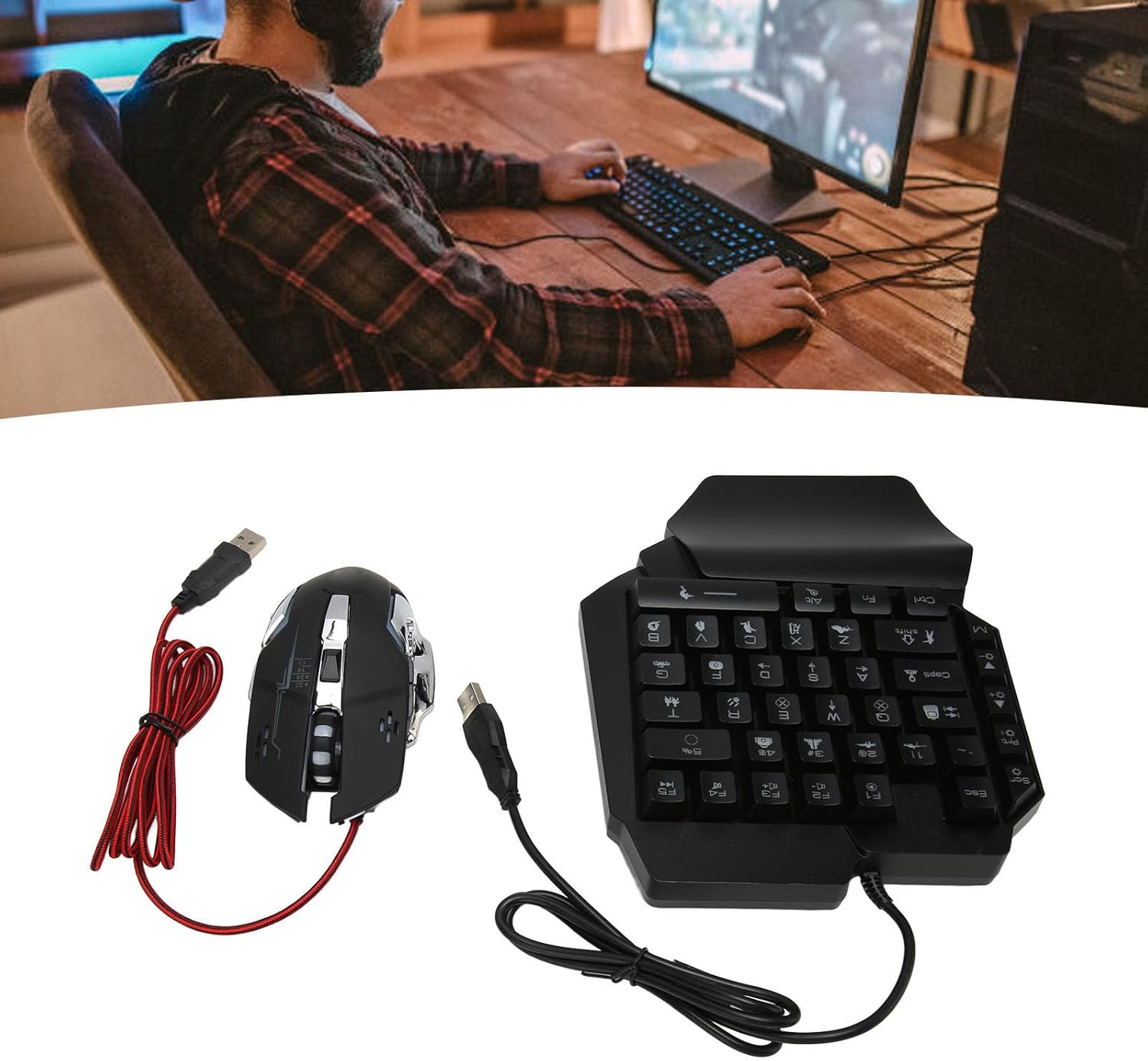 Набір клавіатури та миші з трьох частин Mix Pro ∙ Клавіатура та миша Mix Pro з RGB-підсвіткою та адаптером - мініатюра 4