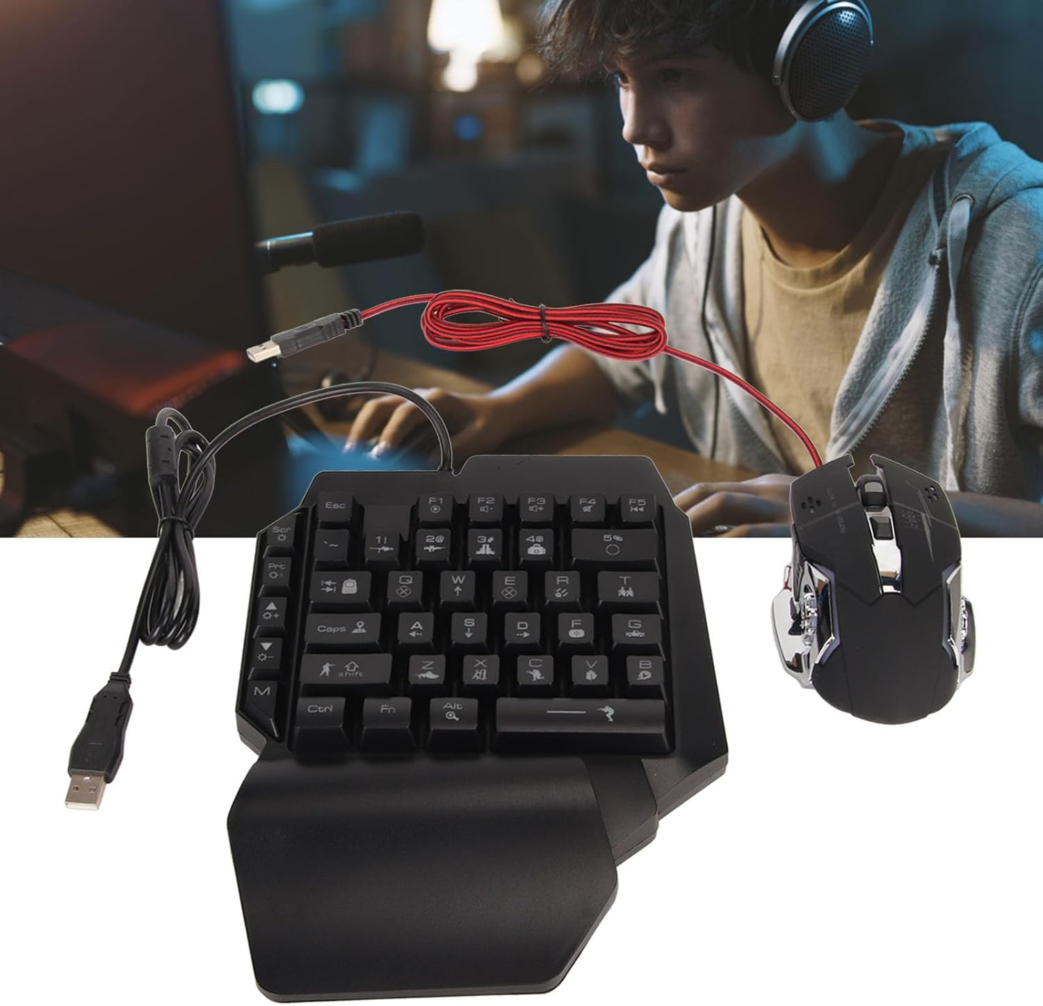 Набір клавіатури та миші з трьох частин Mix Pro ∙ Клавіатура та миша Mix Pro з RGB-підсвіткою та адаптером - мініатюра 7