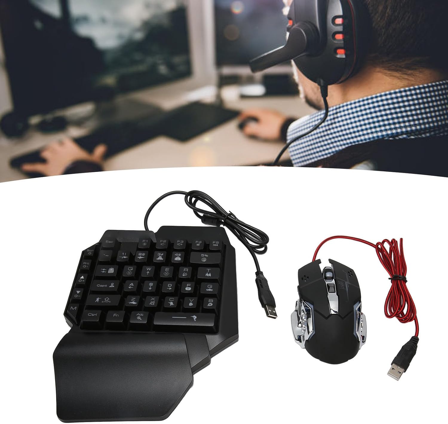 Набір клавіатури та миші з трьох частин Mix Pro ∙ Клавіатура та миша Mix Pro з RGB-підсвіткою та адаптером - мініатюра 8