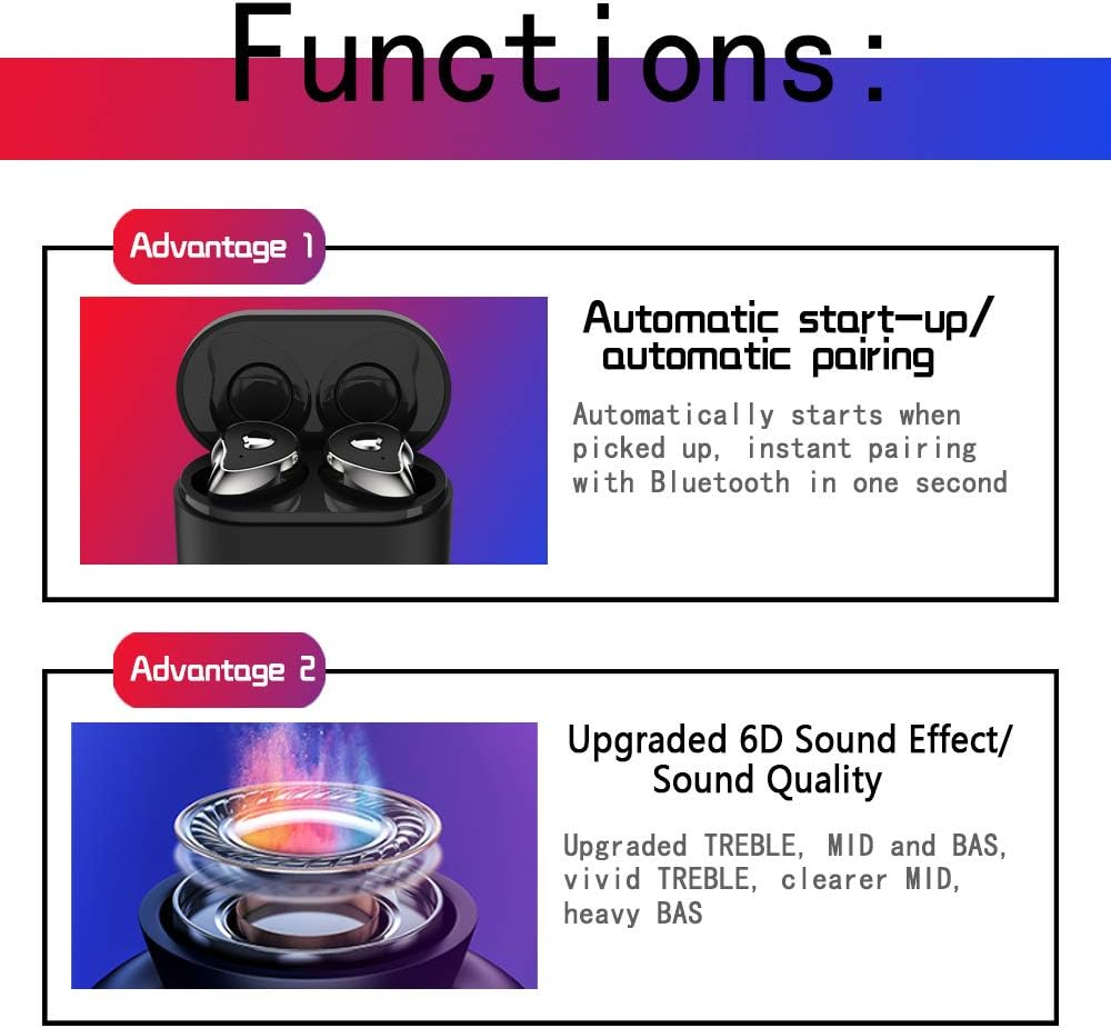 Бездротові Bluetooth-наушники MDR HBQ SE6 TWS ∙ Наушники TWS HBQ SE6 бездротові легкі кристально чистий звук - мініатюра 7