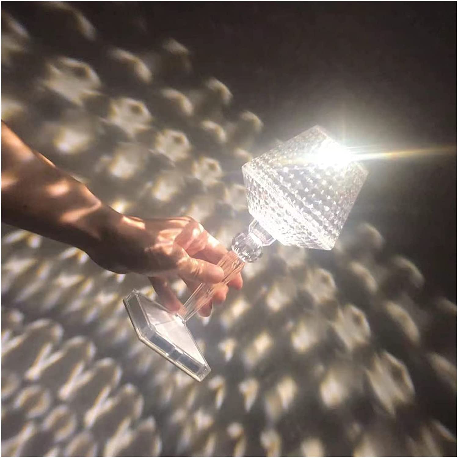 Нічник-лампа 3D Кристал акумуляторний із сенсорним керуванням та 3 режимами 26 см ∙ Лампа-нічник 3D Кристал із сенсорним керуванням - мініатюра 3