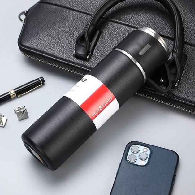 Вакуумний термос з нержавіючої сталі Vacuum Flask Set 500 мл із чашками в комплекті 3* 150 мл - мініатюра 5