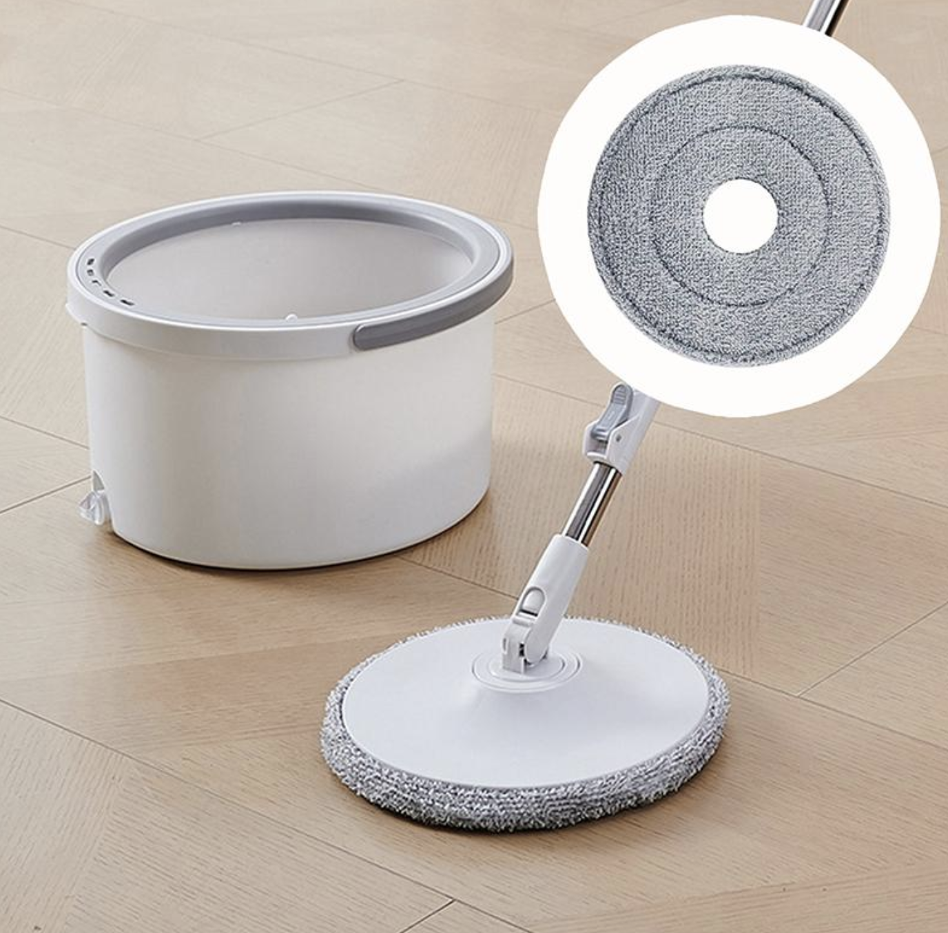 Швабра з обертовою насадкою для миття підлоги в комплекті з відром ∙ Швабра-центрифуга з відром та автоматичним віджимом для підлоги та вікон - мініатюра 6