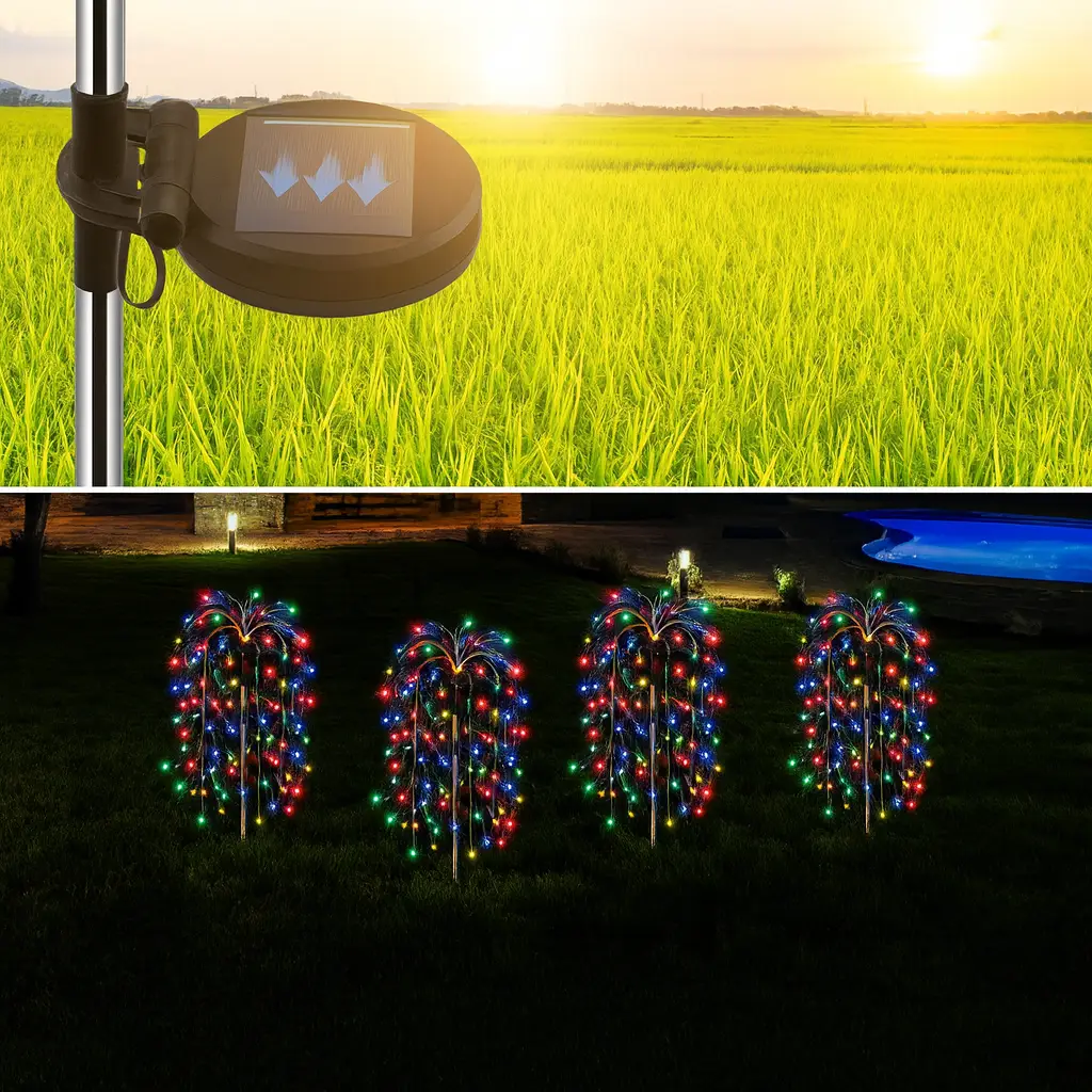 Садовий світильник Верба SFK-46 автономний LED-декор для саду та ділянки ∙ Комплект садового декору на сонячній панелі Верба SFK-46 - мініатюра 7