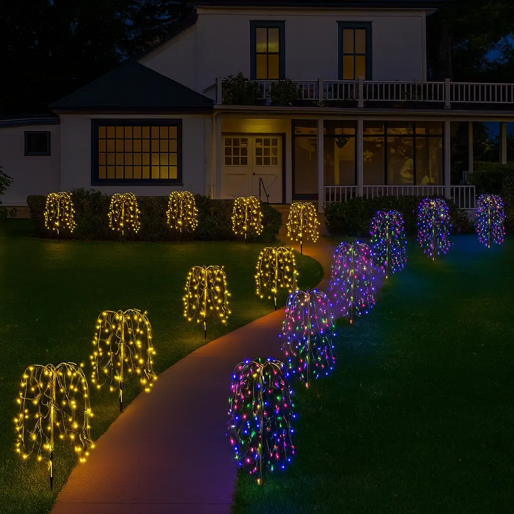 Садовий світильник Верба SFK-46 автономний LED-декор для саду та ділянки ∙ Комплект садового декору на сонячній панелі Верба SFK-46 - мініатюра 8