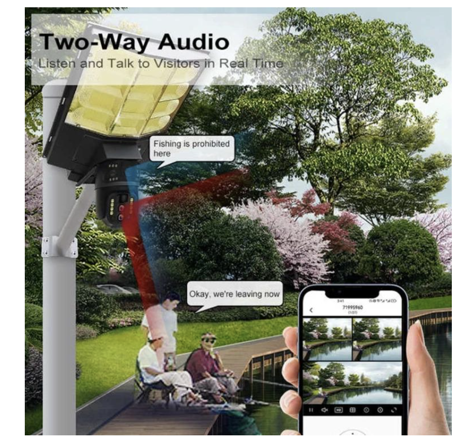 Вулична PTZ камера відеоспостереження з LED-лампою та сонячною панеллю SPM-XA01 ∙ Камера відеоспостереження 4Мп на 2 об'єктива з LED ліхтарем і сонячною панеллю SPM-XA01 - мініатюра 9