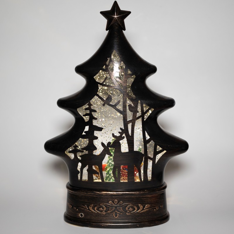 Декоративний світильник ялинка-фонарь з Дідом Морозом USB-живлення ∙ Ялинка-фонарь з Дідом Морозом USB-живлення - мініатюра 3