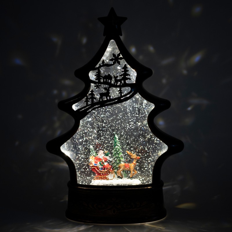 Декоративний світильник ялинка-фонарь з Дідом Морозом USB-живлення ∙ Ялинка-фонарь з Дідом Морозом USB-живлення - мініатюра 4