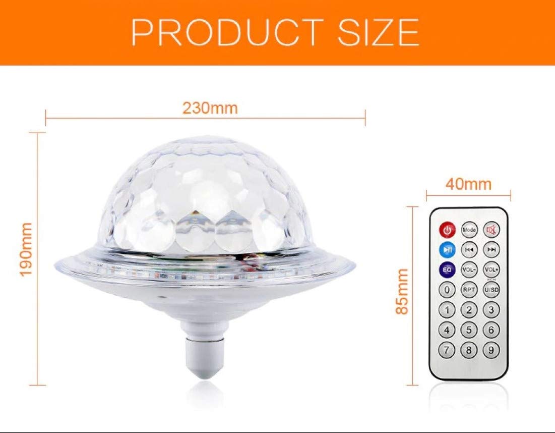 Світлодіодна обертаюча лампа RD-7202 з Bluetooth для вечірок ∙ Диско-куля з динаміком у патрон RD-7202 - мініатюра 2