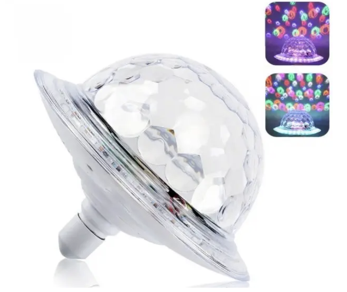 Світлодіодна обертаюча лампа RD-7202 з Bluetooth для вечірок ∙ Диско-куля з динаміком у патрон RD-7202 - мініатюра 7