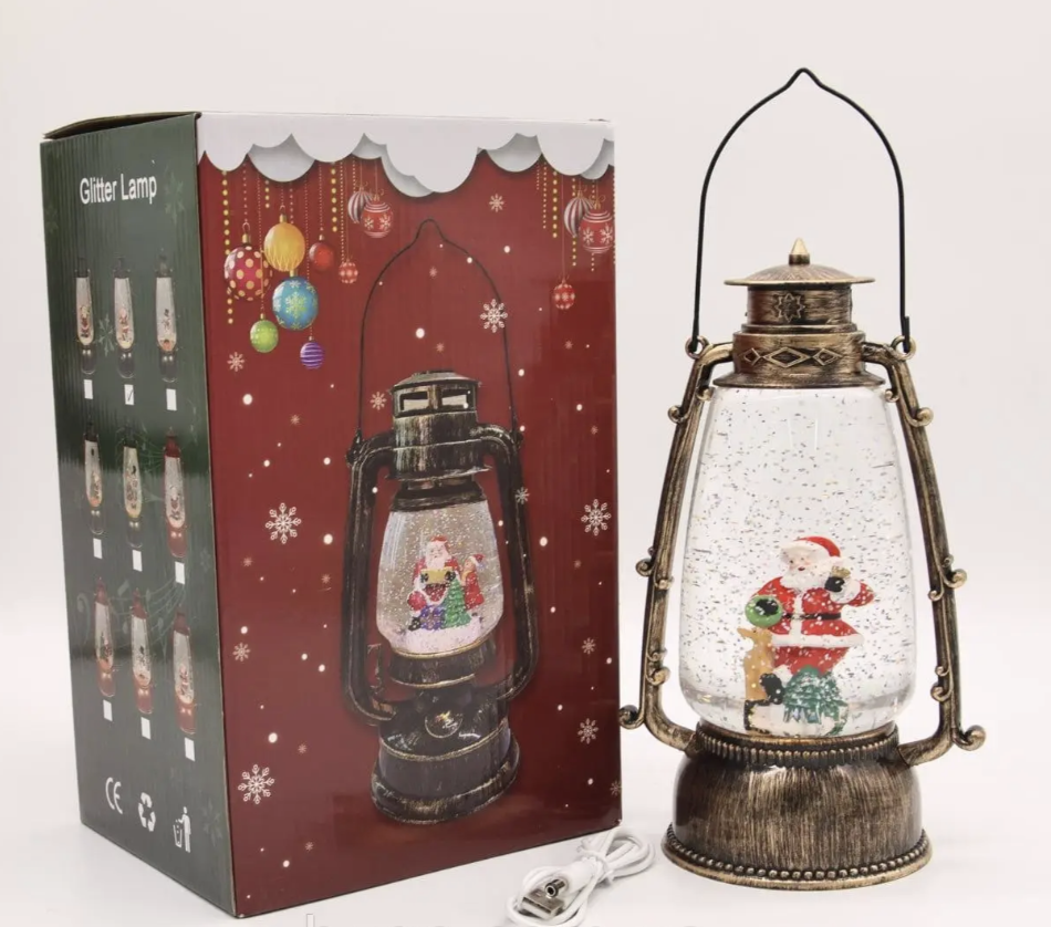 Новорічний сніжний світильник-декор Ліхтар XHF-8004 ∙ Святковий LED-ліхтар XHF-8004 зі снігопадом і музикою - мініатюра 3