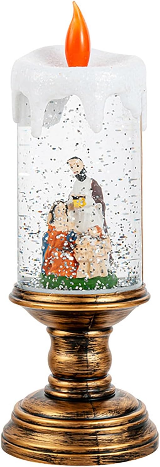 Новорічний сніжний світильник-декор LED Свічка HC-G032 ∙ Святковий LED-світильник HC-G032 з ефектом снігопаду та музикою - мініатюра 7