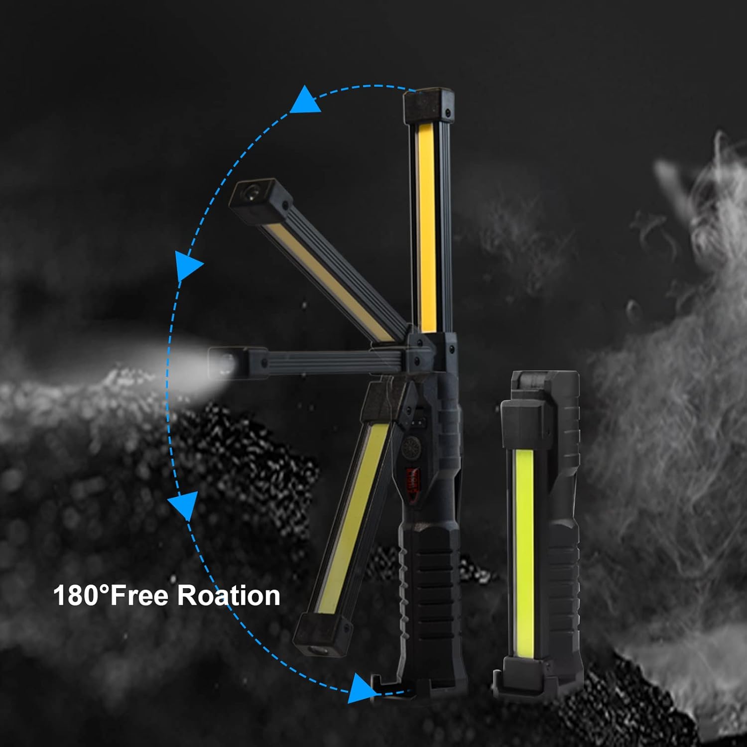 Ліхтар LIGHT L08-1 з магнітним підставою та підвісним гачком для кемпінгу ∙ Акумуляторний поворотний ліхтар LIGHT L08-1 - мініатюра 5