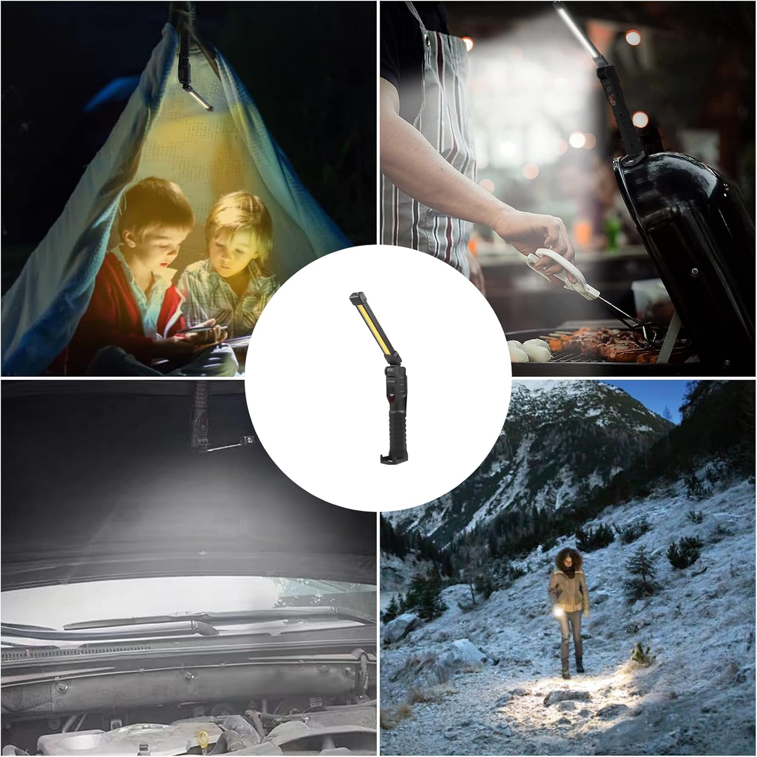 Ліхтар LIGHT L08-1 з магнітним підставою та підвісним гачком для кемпінгу ∙ Акумуляторний поворотний ліхтар LIGHT L08-1 - мініатюра 8