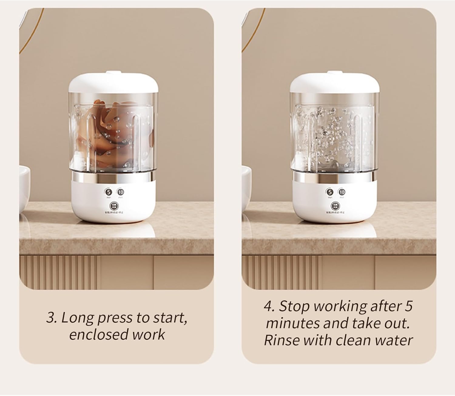 Компактна портативна пральна машинка USB 1505 для подорожей та дому ∙ Міні-пральна машина через USB 1505 - мініатюра 4