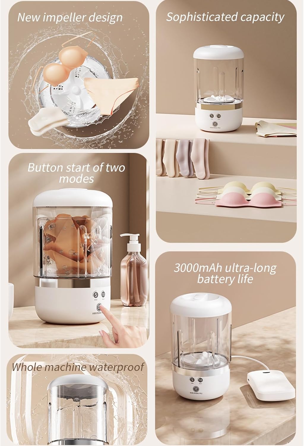 Компактна портативна пральна машинка USB 1505 для подорожей та дому ∙ Міні-пральна машина через USB 1505 - мініатюра 7