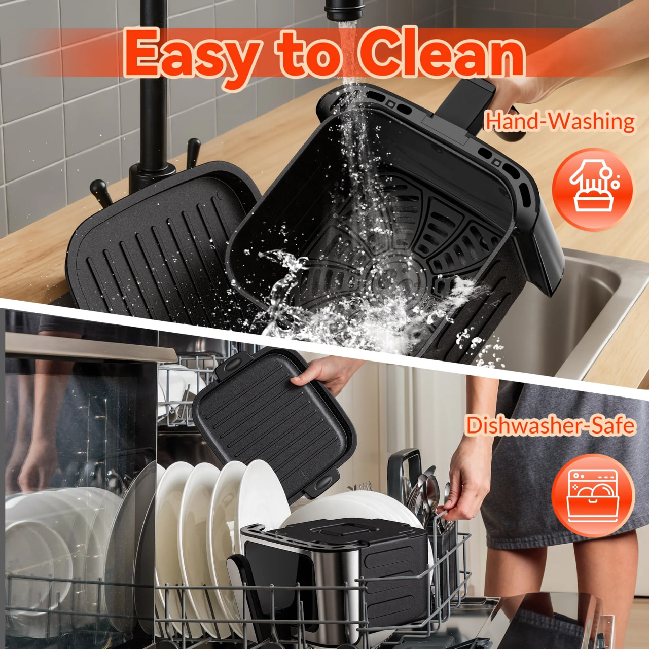 Аерофрітюрниця + Гриль MS-3225 7л 3800W швидке та смачне приготування без олії ∙ Аерогриль MS-3225 для смаження та запікання з мінімальною кількістю олії - мініатюра 4