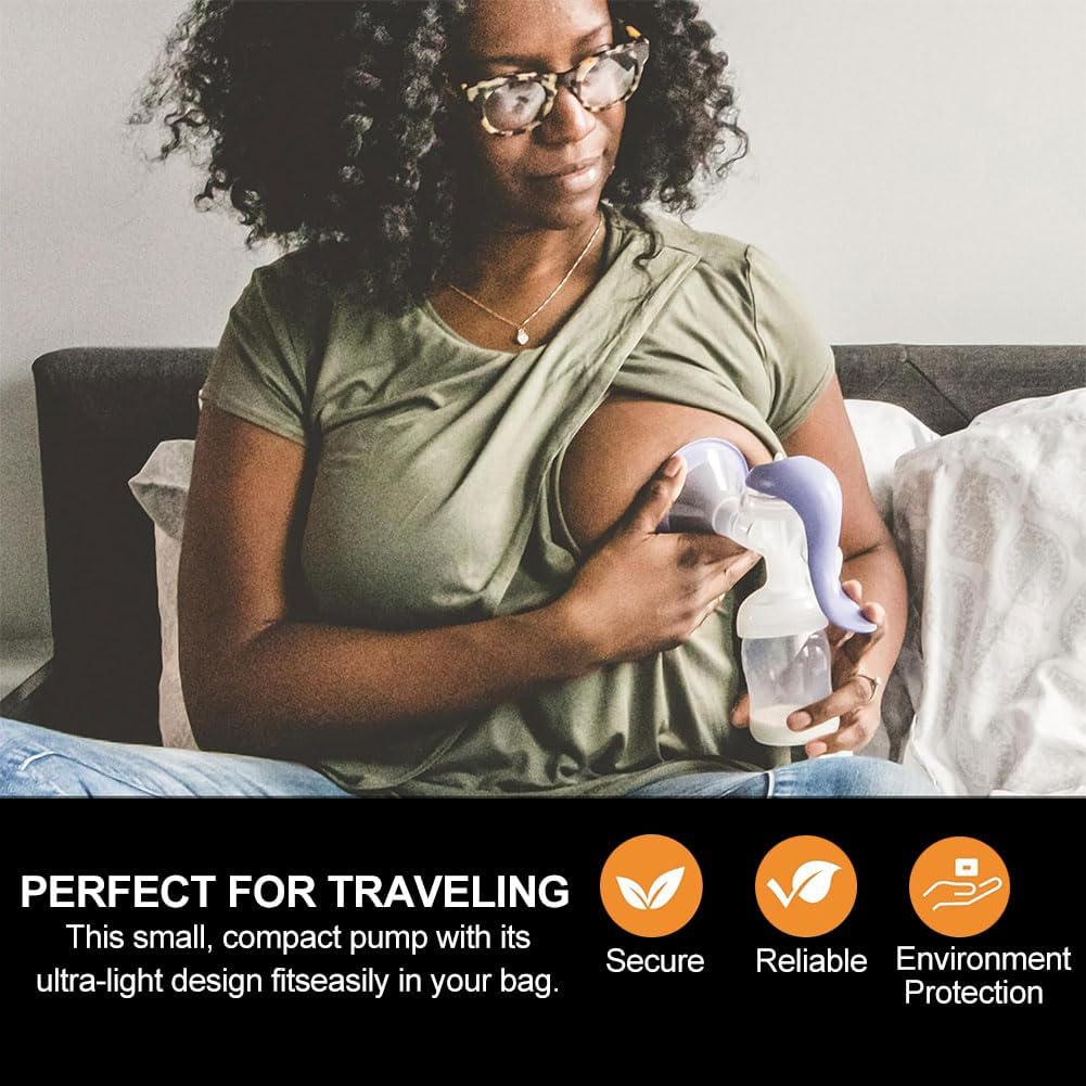 Ручний молоковідсмоктувач + пляшечка для годування та зберігання грудного молока ∙ Портативний силіконовий молоковідсмоктувач для годування - мініатюра 6