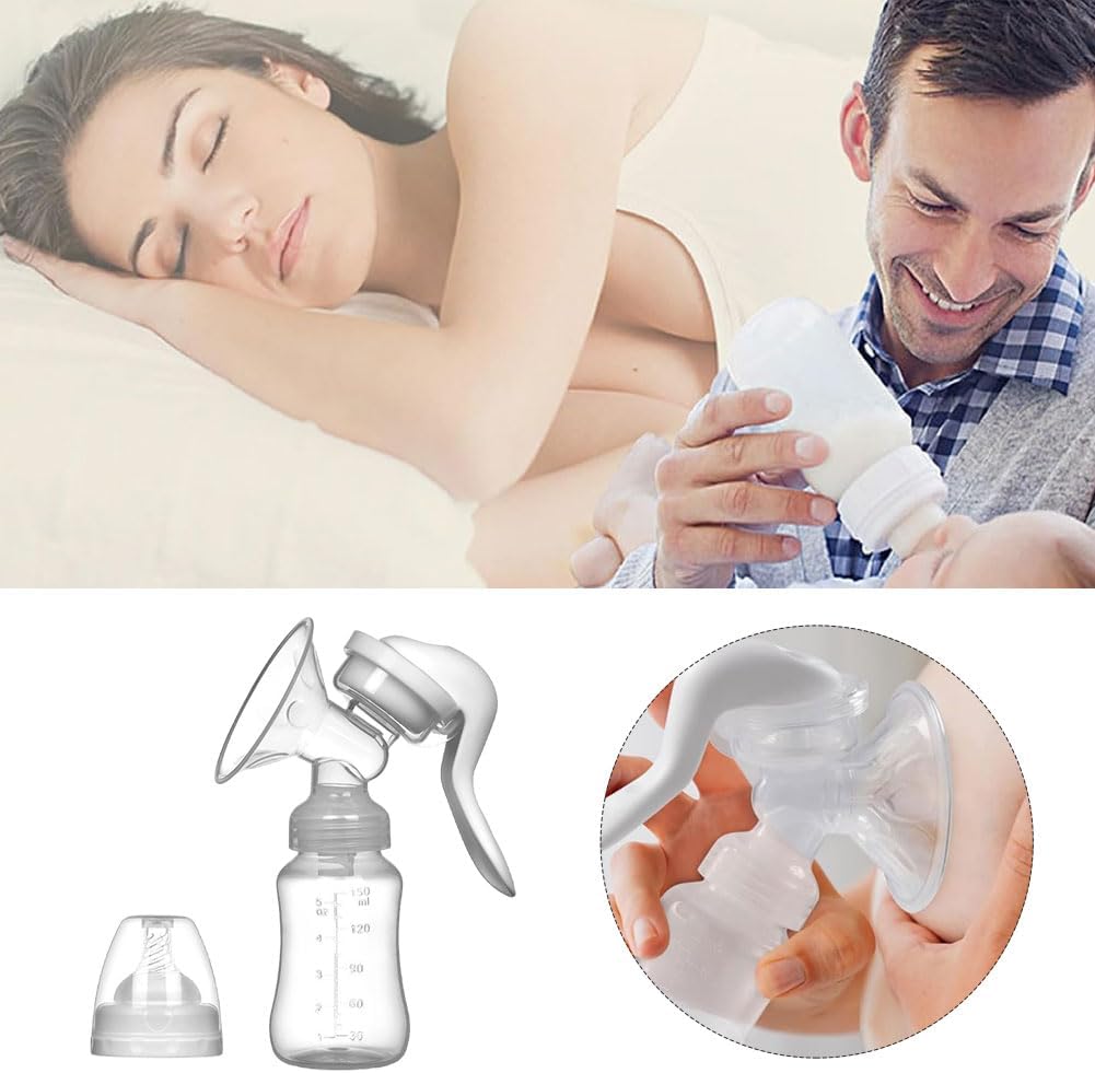 Ручний молоковідсмоктувач + пляшечка для годування та зберігання грудного молока ∙ Портативний силіконовий молоковідсмоктувач для годування - мініатюра 7