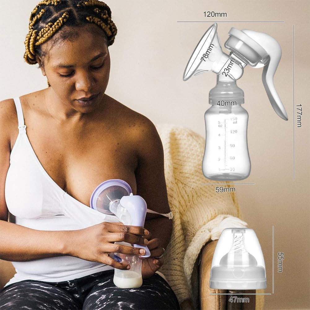 Ручний молоковідсмоктувач + пляшечка для годування та зберігання грудного молока ∙ Портативний силіконовий молоковідсмоктувач для годування - мініатюра 10