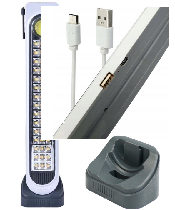 Світлодіодний акумуляторний ліхтар HEL-6855T з сонячною панеллю ∙ Портативний LED-ліхтар для дому та вулиці - мініатюра 4