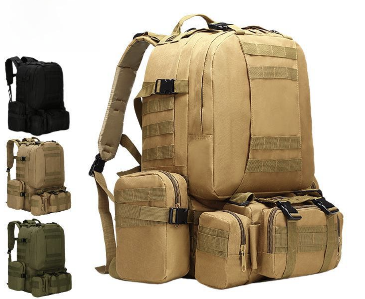 Військовий тактичний рюкзак BGINVEST 51009 52 л ∙ Армійський рюкзак із системою MOLLE для туризму та служби