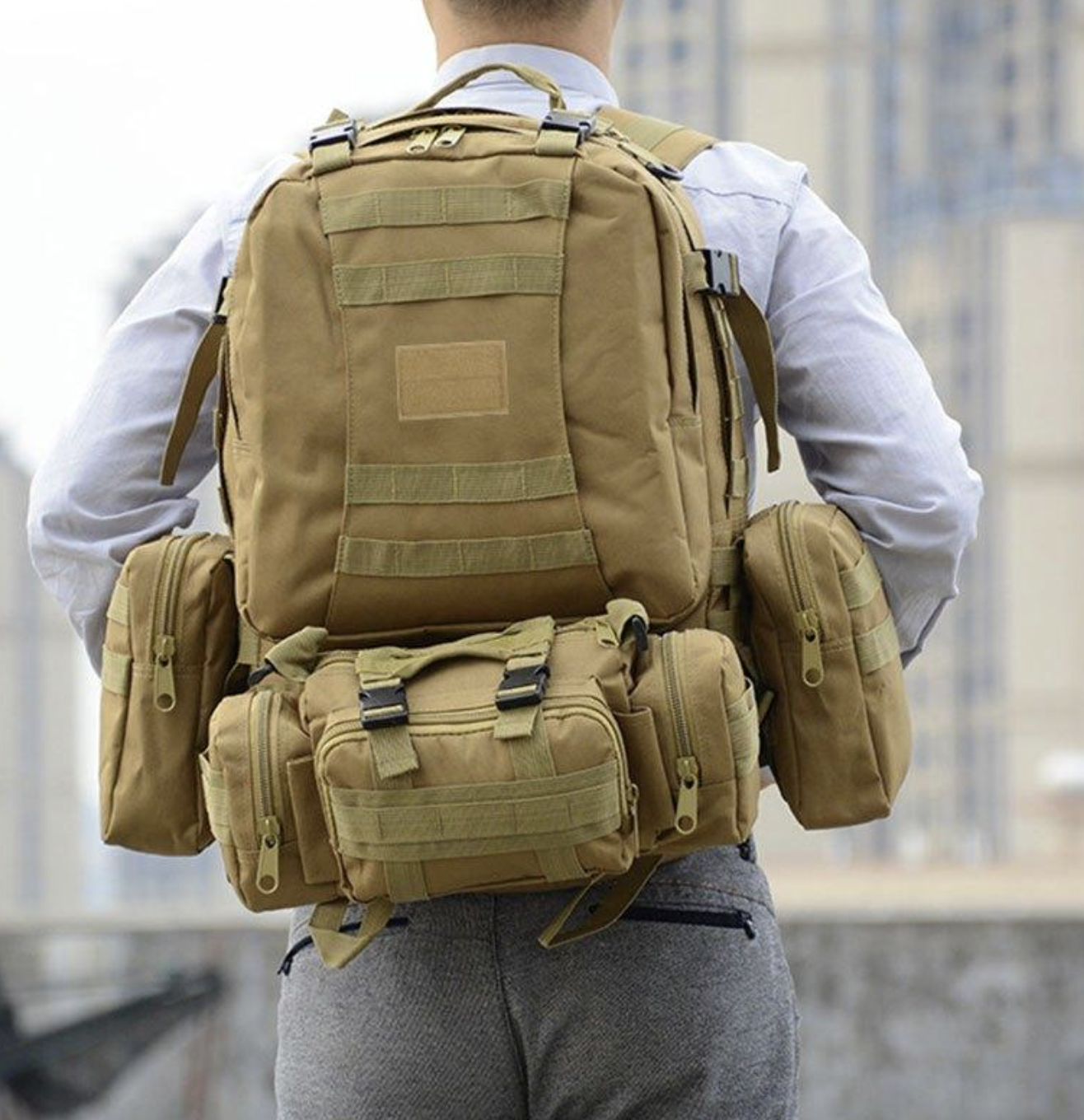 Військовий тактичний рюкзак BGINVEST 51009 52 л ∙ Армійський рюкзак із системою MOLLE для туризму та служби - мініатюра 11