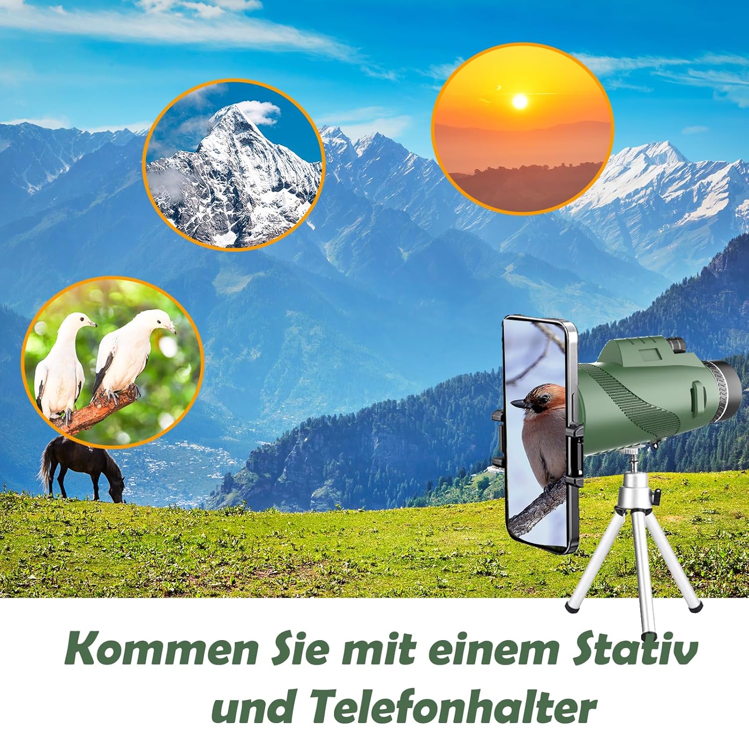 Монокуляр BEDELL 40x60 з чохлом ∙ Компактний монокуляр BEDELL 40x60 для спостережень на природі та в місті - мініатюра 3