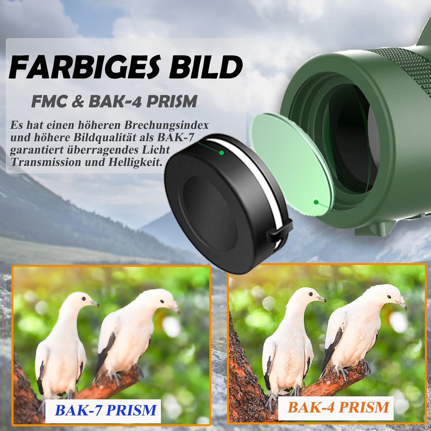 Монокуляр BEDELL 40x60 з чохлом ∙ Компактний монокуляр BEDELL 40x60 для спостережень на природі та в місті - мініатюра 7