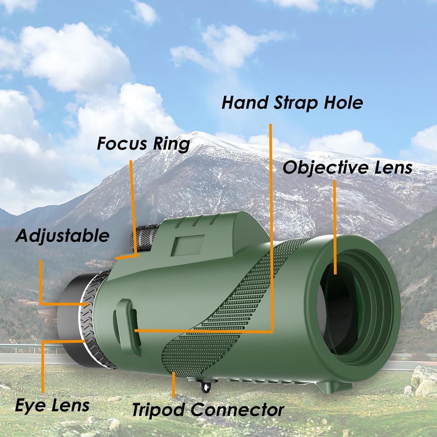 Монокуляр BEDELL 40x60 з чохлом ∙ Компактний монокуляр BEDELL 40x60 для спостережень на природі та в місті - мініатюра 12