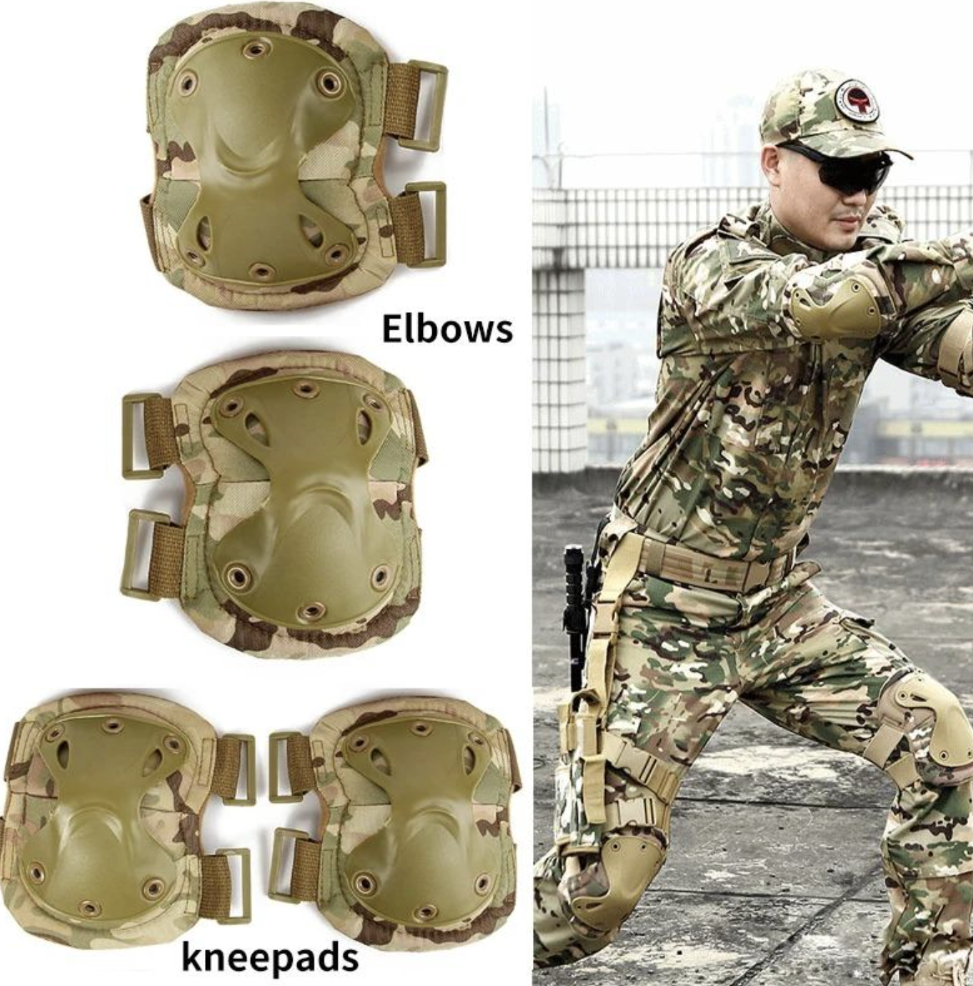Тактичний захисний комплект 51009 для військових і активного відпочинку ∙ Набір тактичних наколінників і налокітників 51009 - мініатюра 5