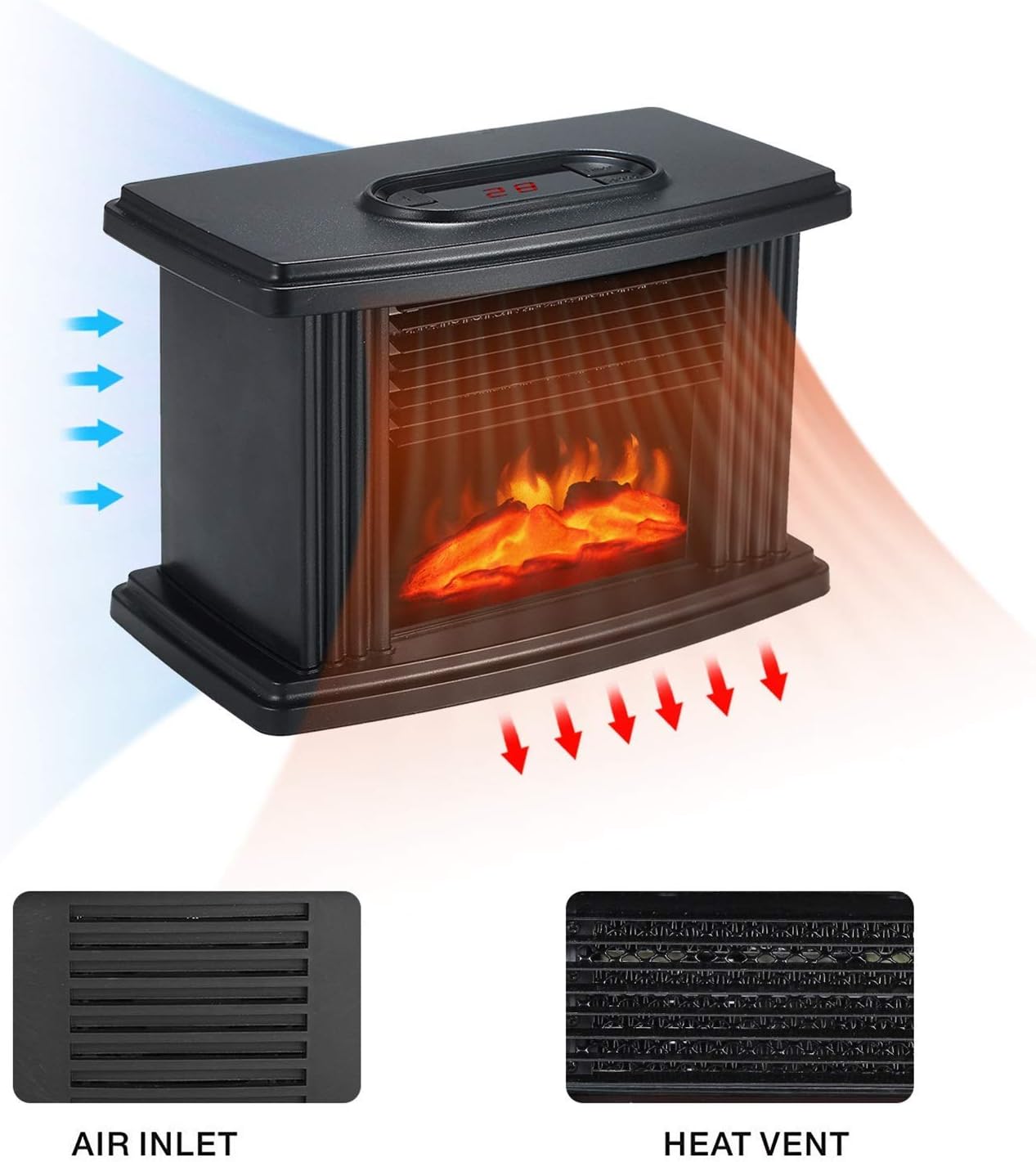 Обігрівач у вигляді каміна Flame Heater для дому ∙ Портативний міні-обігрівач Flame Heater - мініатюра 6