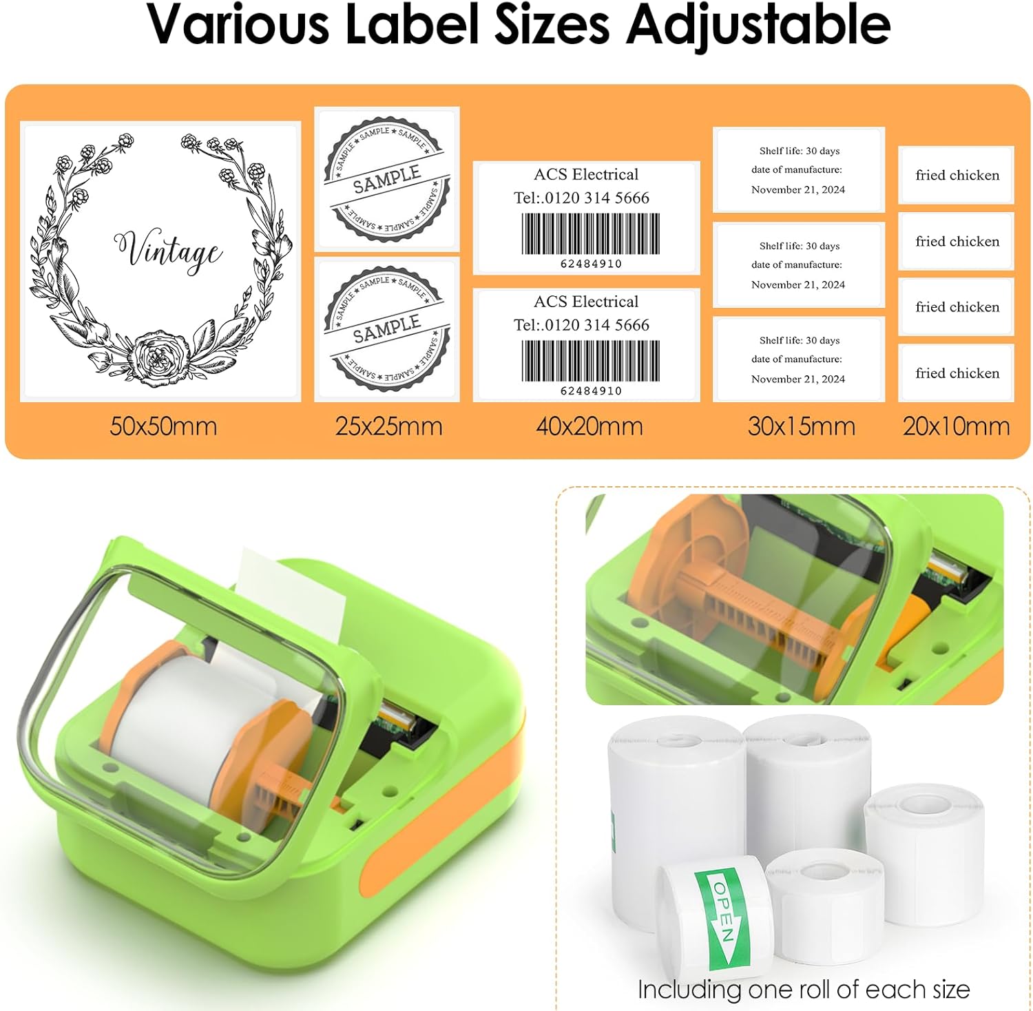 Портативний принтер для наклейок та етикеток B-3 ∙ Міні-принтер для термодруку без чорнил B-3 - мініатюра 3