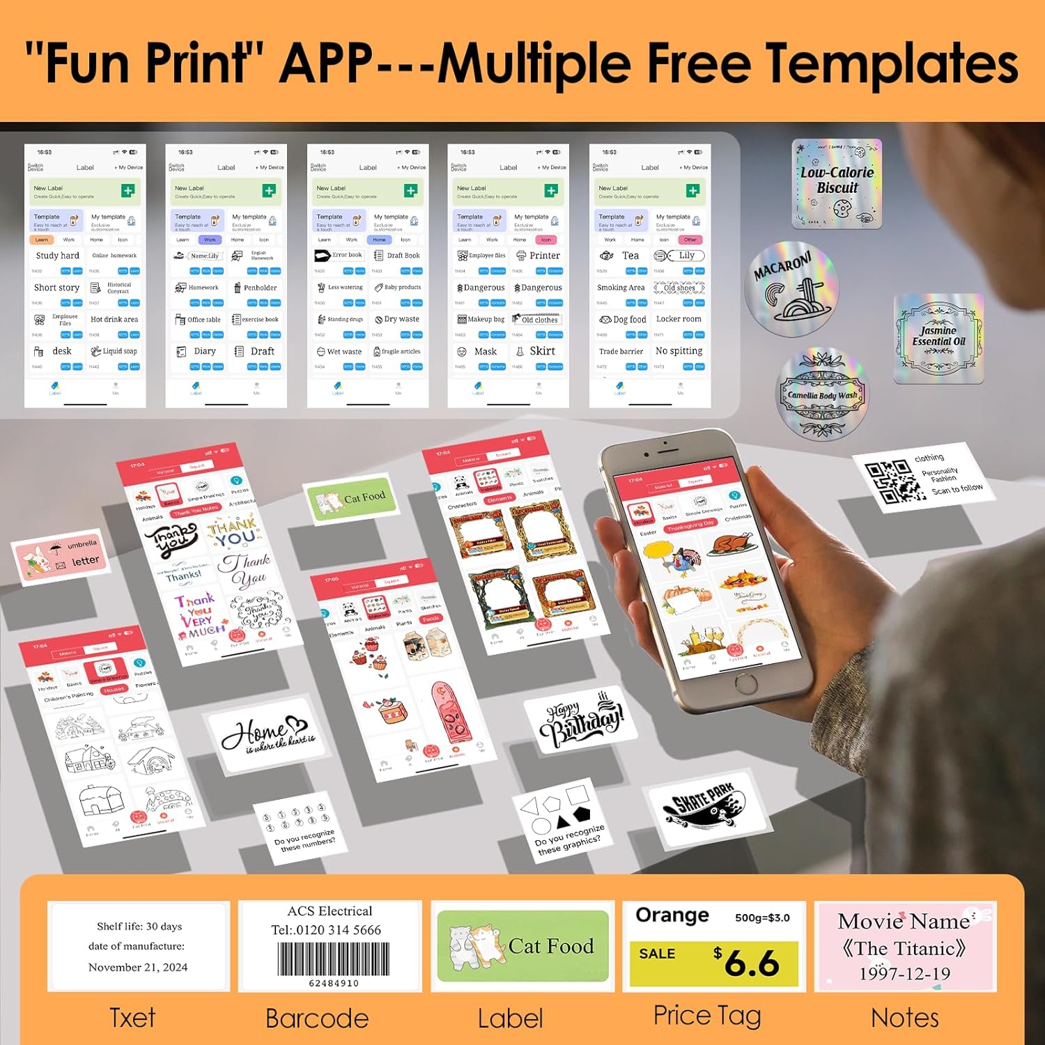 Портативний принтер для наклейок та етикеток B-3 ∙ Міні-принтер для термодруку без чорнил B-3 - мініатюра 5