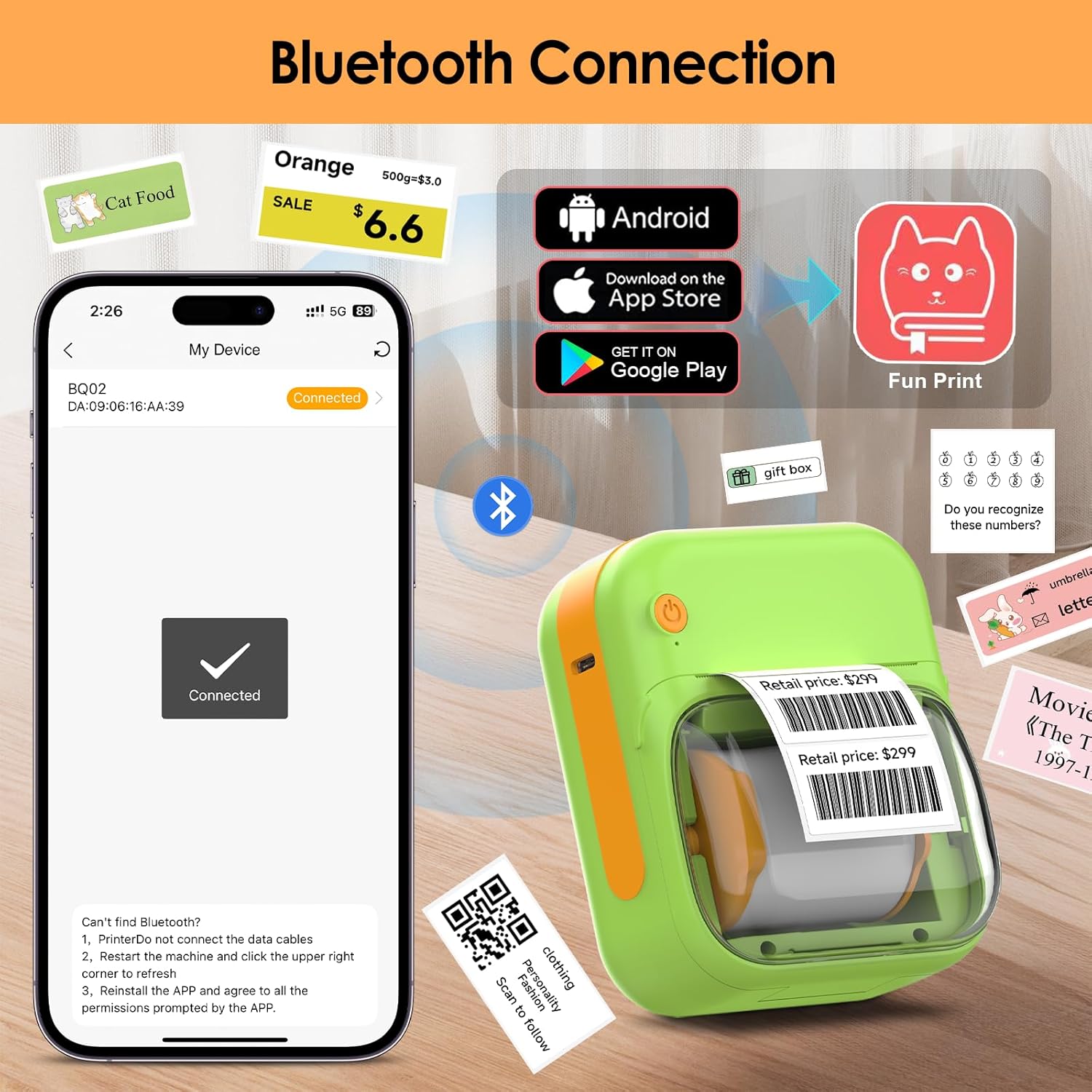 Портативний принтер для наклейок та етикеток B-3 ∙ Міні-принтер для термодруку без чорнил B-3 - мініатюра 7