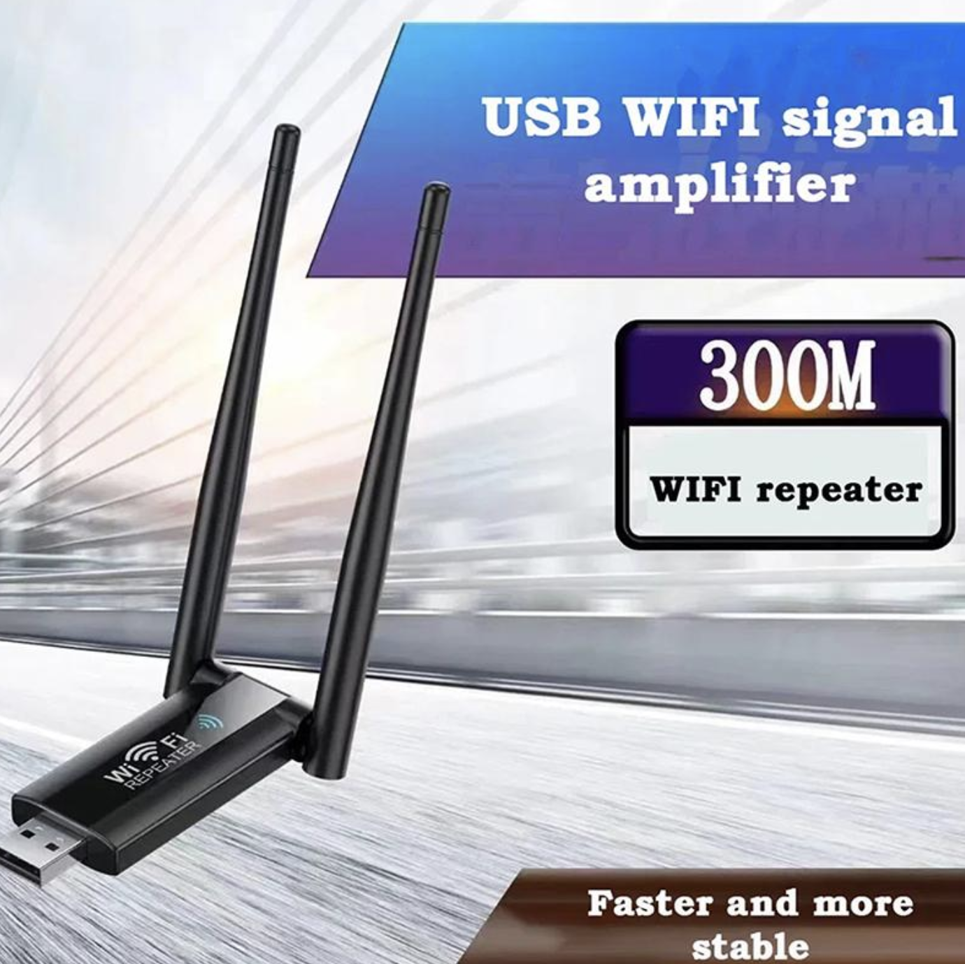 USB ретранслятор / підсилювач Wi-Fi сигналу на 2 антени ∙ Репітер USB Wi-Fi 300 Мбіт - мініатюра 5