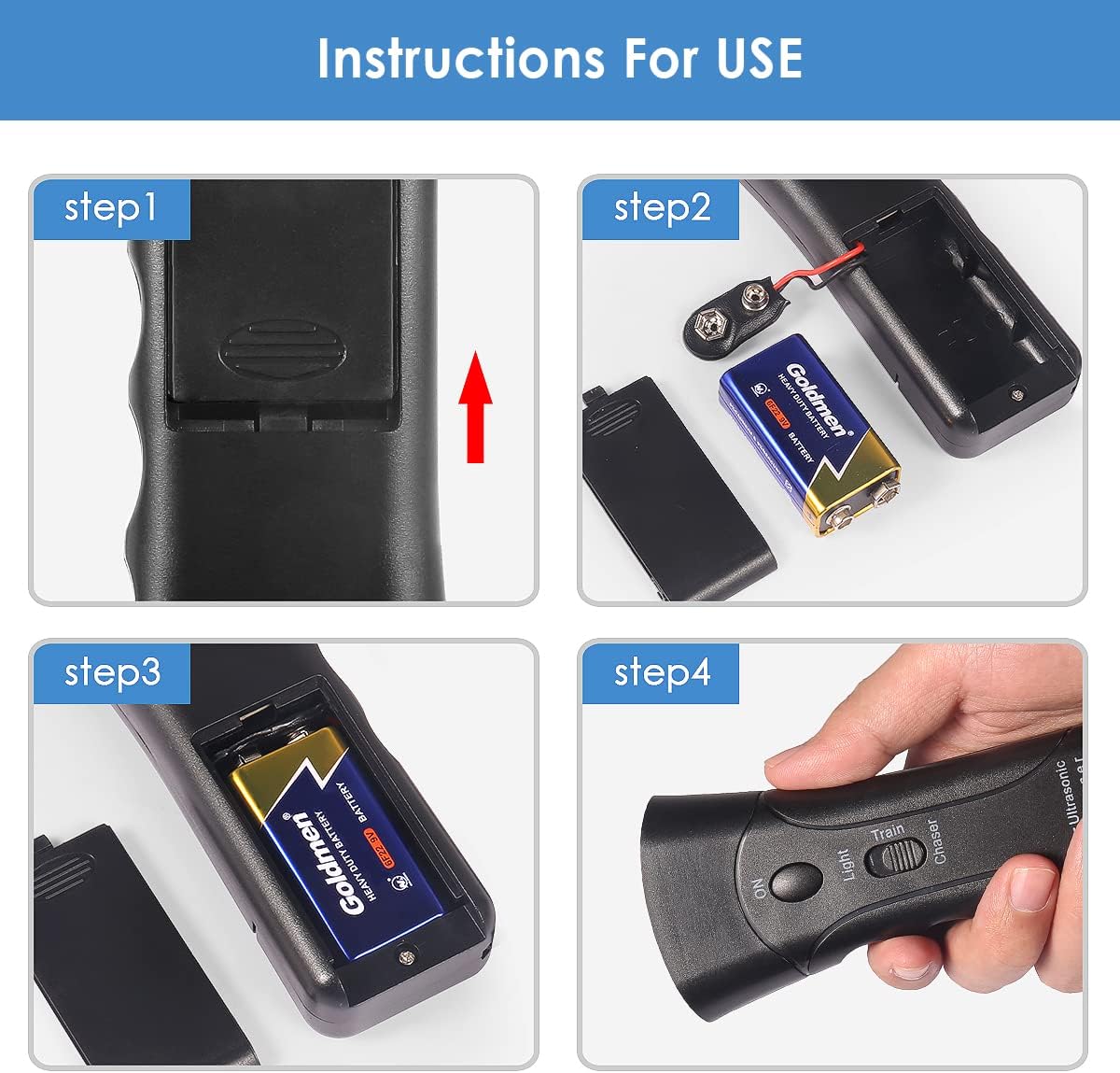 Відлякувач собак ZF853E/5039 Super Ultrasonic Dog Chaser і ліхтар ∙ Універсальний ультразвуковий відлякувач ZF853E/5039 - мініатюра 4