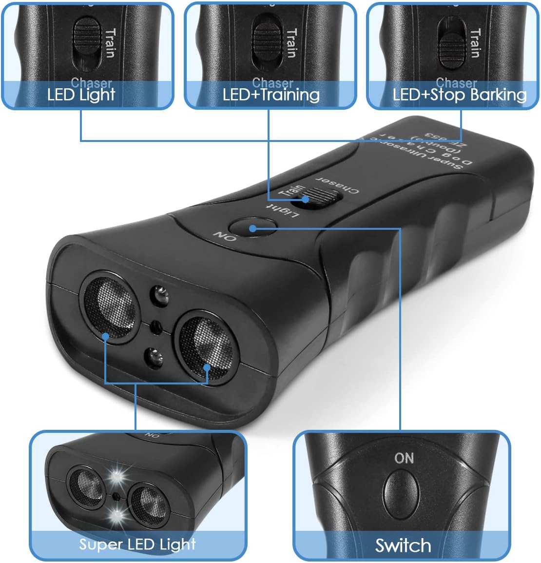 Відлякувач собак ZF853E/5039 Super Ultrasonic Dog Chaser і ліхтар ∙ Універсальний ультразвуковий відлякувач ZF853E/5039 - мініатюра 7