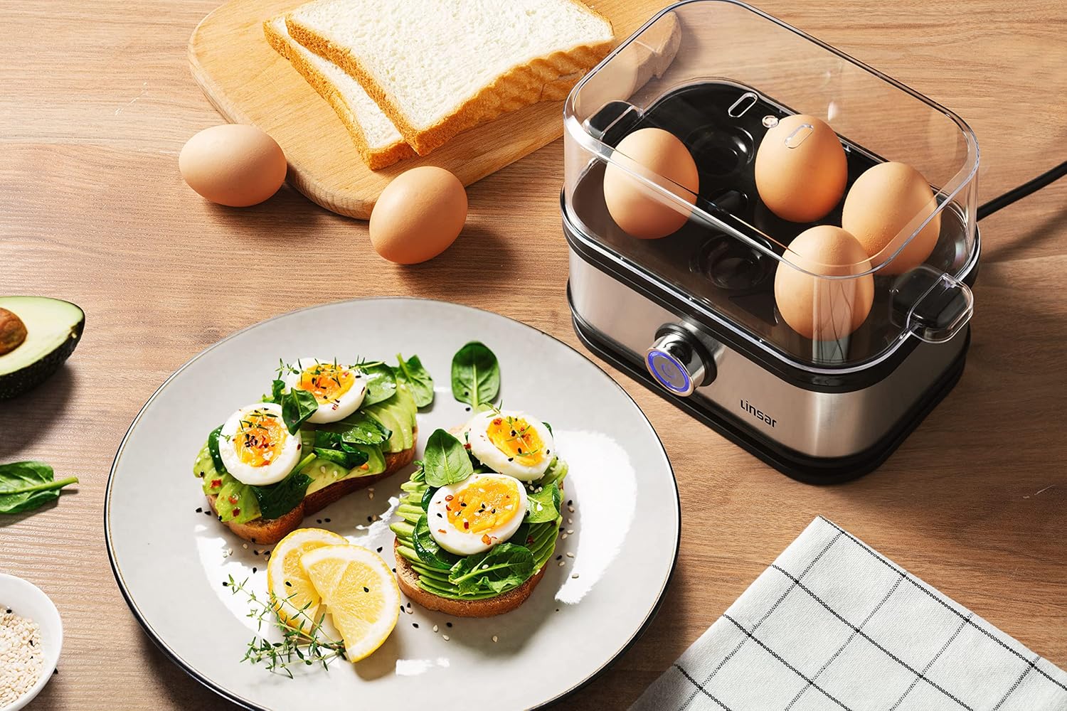 Електрична яйцеварка на 6 яєць для кухні ∙ Зручна та безпечна яйцеварка на 6 яєць - мініатюра 6