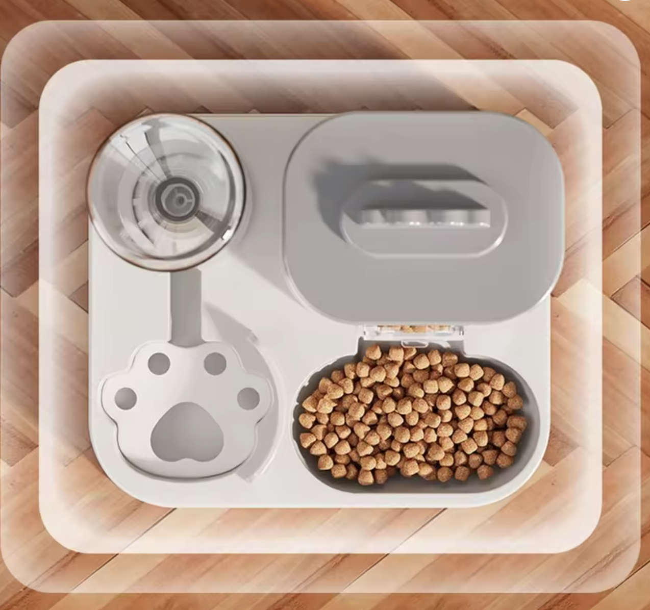Автоматична поїлка для котів і собак зі вбудованим контейнером для корму ∙ Поїлка-кормушка 2 в 1 для домашніх тварин - мініатюра 4
