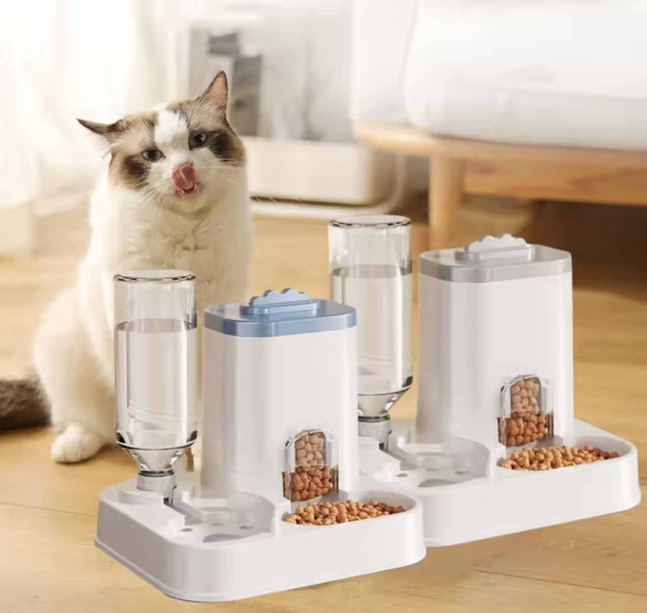 Автоматична поїлка для котів і собак зі вбудованим контейнером для корму ∙ Поїлка-кормушка 2 в 1 для домашніх тварин - мініатюра 5
