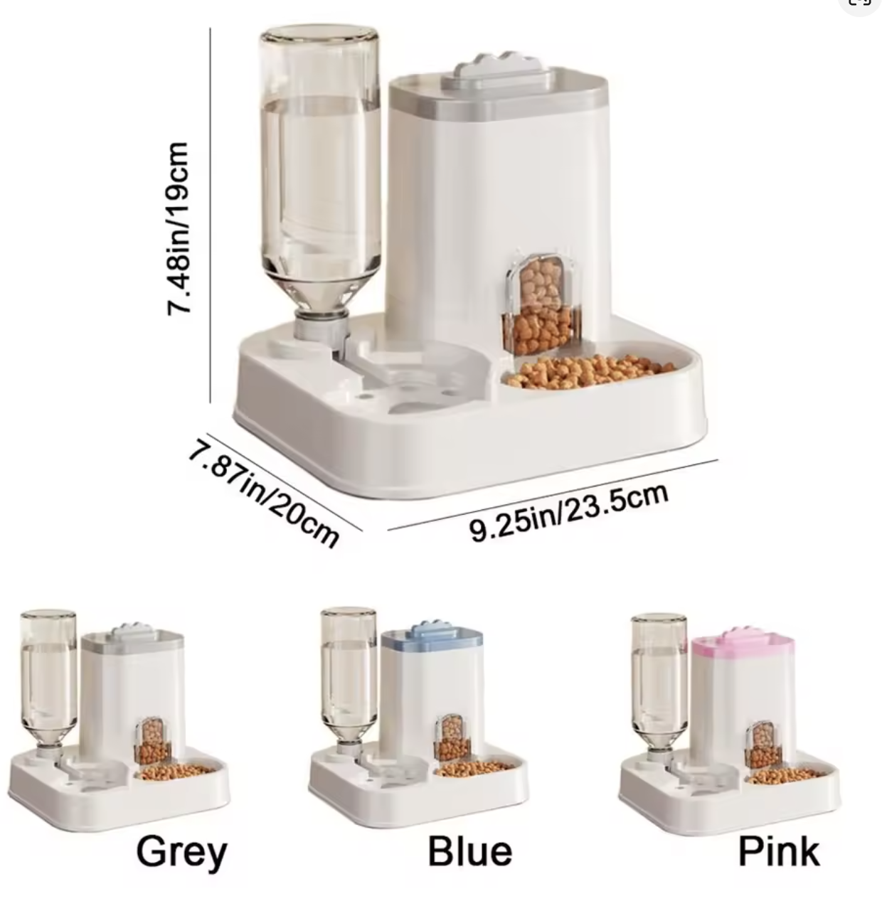 Автоматична поїлка для котів і собак зі вбудованим контейнером для корму ∙ Поїлка-кормушка 2 в 1 для домашніх тварин - мініатюра 7