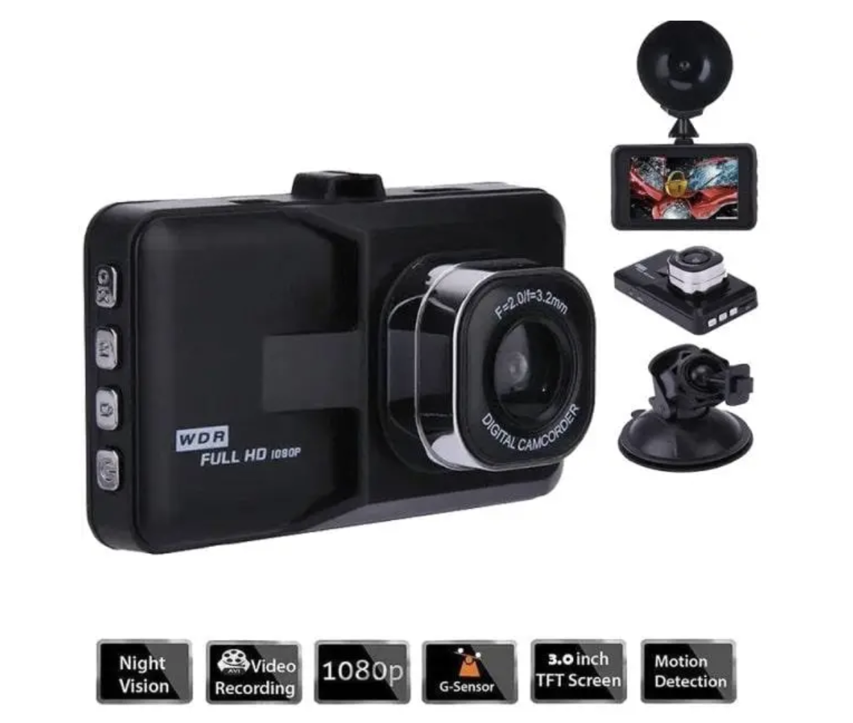 Автомобільний відеореєстратор Car Camera XL-5557 з сенсорним екраном ∙ Відеореєстратор для авто Q06 T626-2 з Full HD записом - мініатюра 8