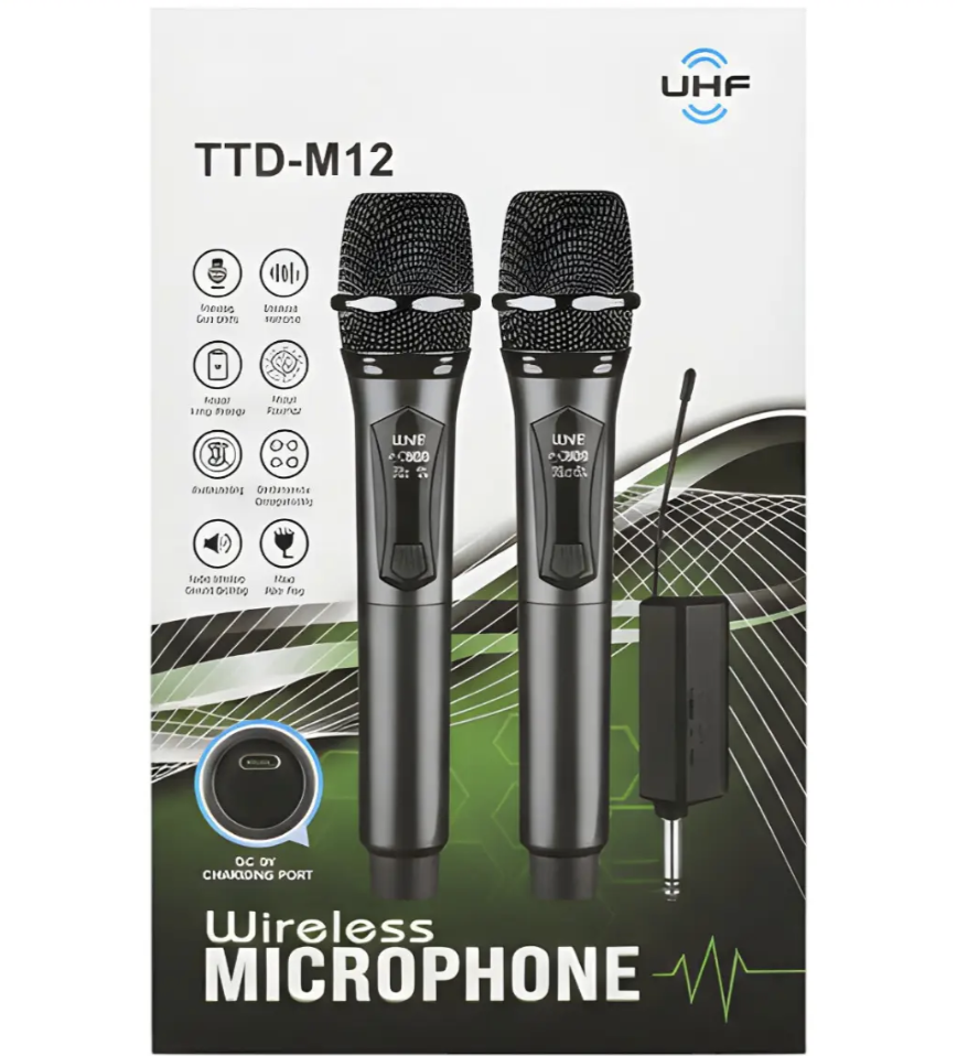 Бездротові мікрофони UHF TTD-M12 ∙ Караоке-система UHF TTD-M12 на два мікрофони - мініатюра 6